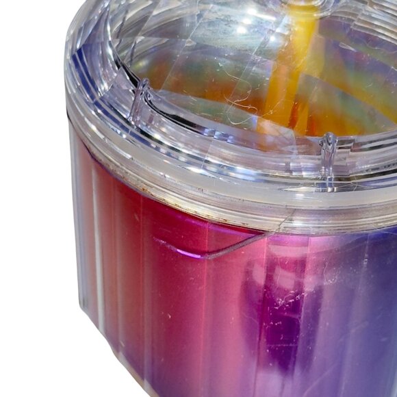 Starbucks 2021 Summer Rainbow Kaleidoscope Acrylic Tumbler 24 OZ w/Straw & Lid - Picture 8 of 9